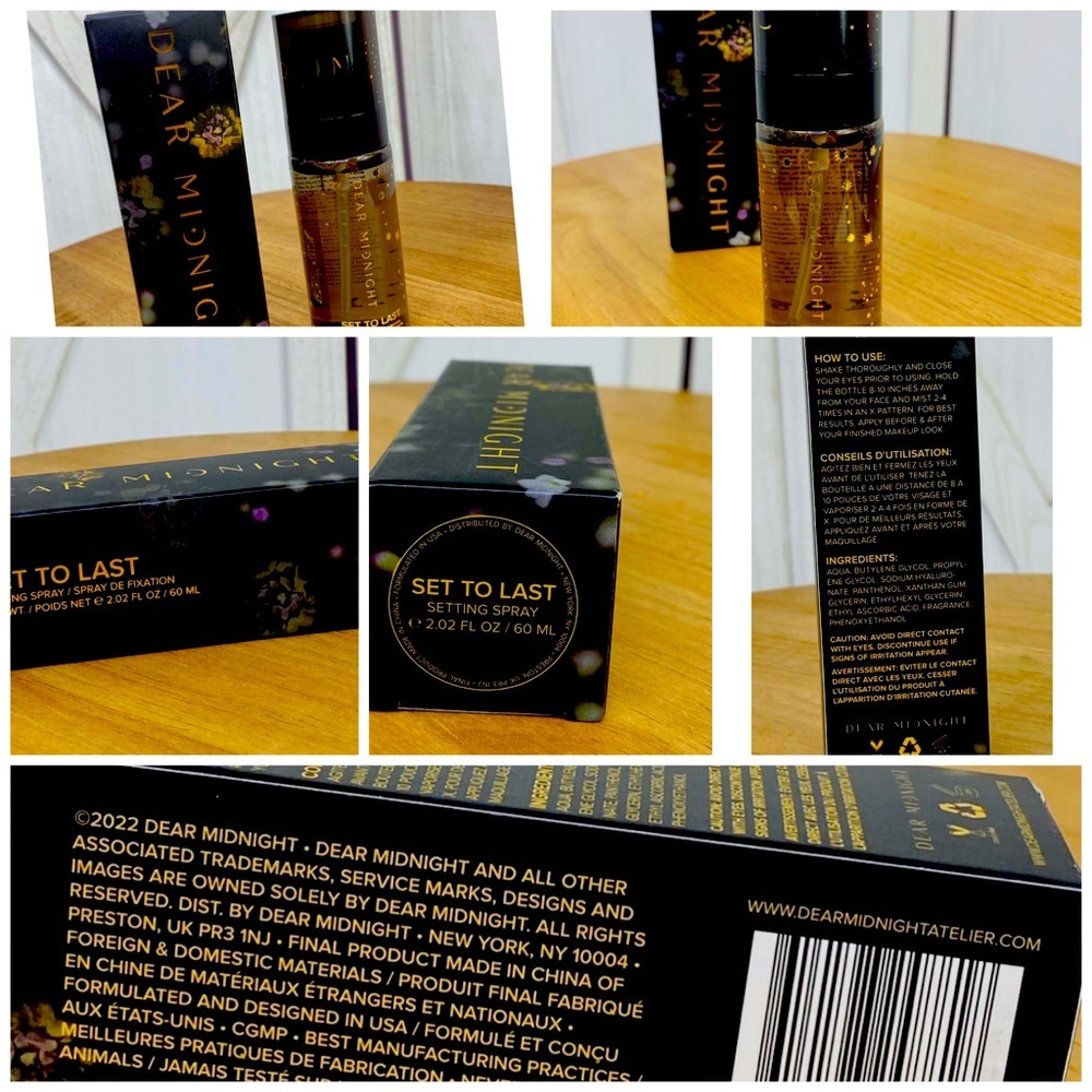 Dear Midnight Set to Last Setting Spray 2.02 fl oz 60 ml Full Size NIB